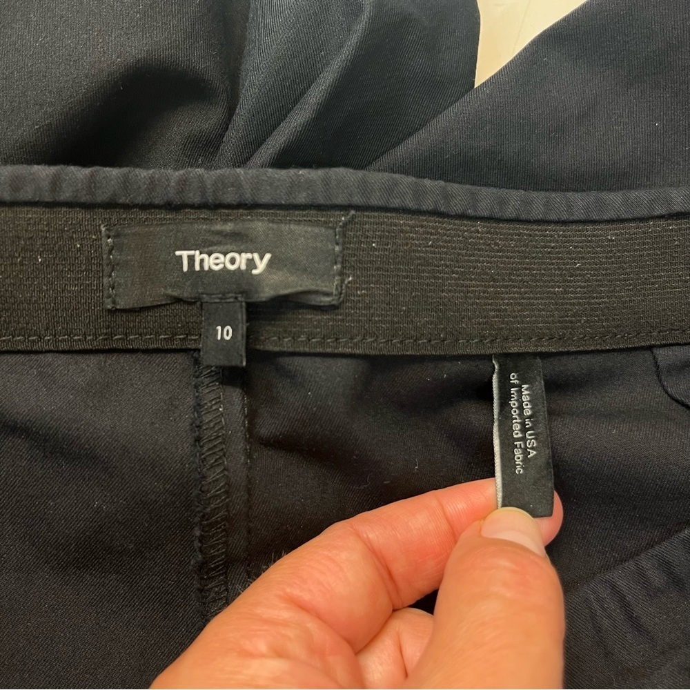 Theory Thaniel Approach Stretch Cropped Black Pull On Pants, size 10 - Picture 12 of 16